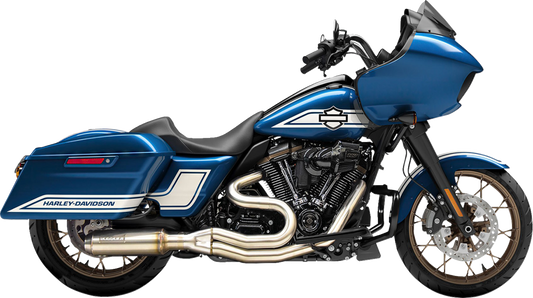 2-into-1 Mid-Length Exhaust System with Super Bike Muffler - Stainless Steel - 49-State