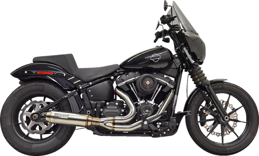 2-into-1 Super Bike Exhaust System with 4" Muffler - Stainless Steel